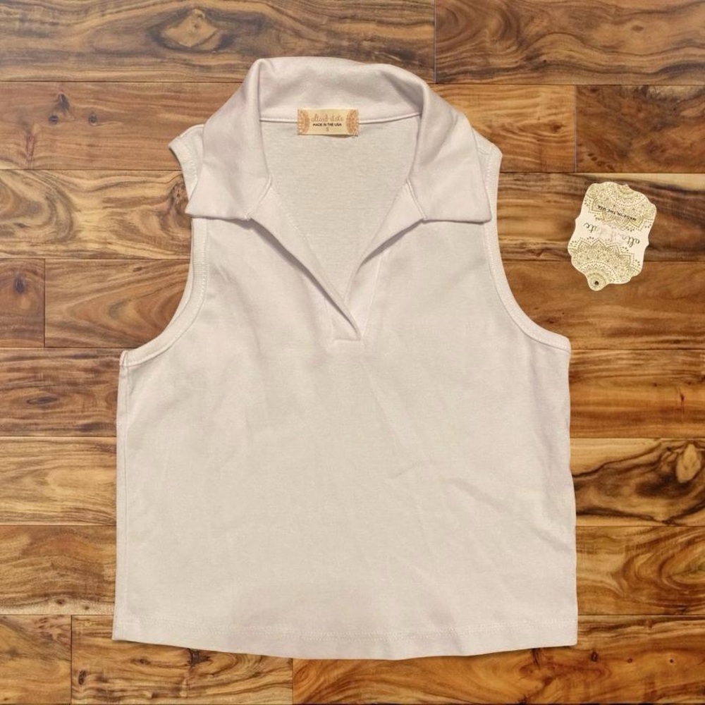 Altar'd State Sleeveless Collared Tank Top - Light Lavender